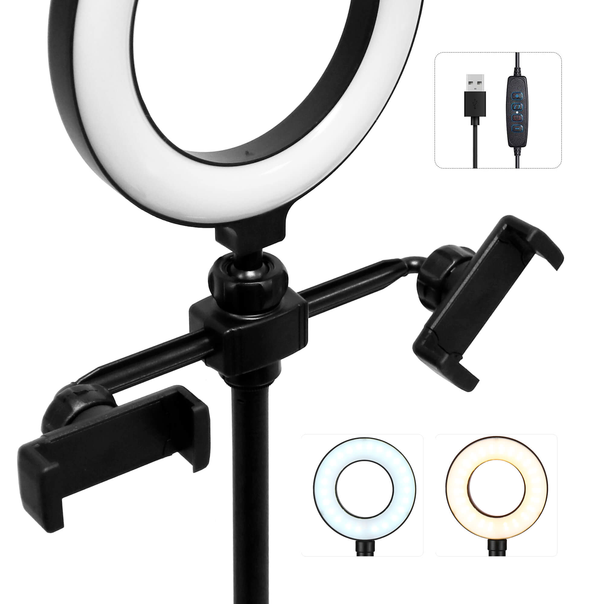 Luces led tipo aro c/pedestal p/cel y mic - Imagen 2